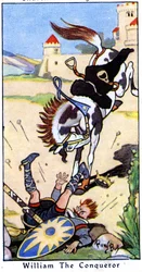 William the Conqueror falling from his horse on 9 September, 1087 at Saint-Gervais near Rouen, Normandy